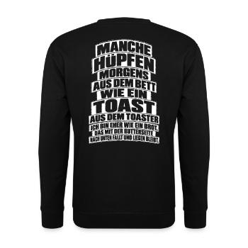 Lustiges Geschenk für Morgenmuffel - Unisex Pullover - Schwarz - Hinten - Michal (187cm)