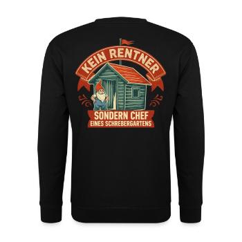 Kein Rentner Schrebergartenchef - Unisex Pullover - Schwarz - Hinten - Michal (187cm)