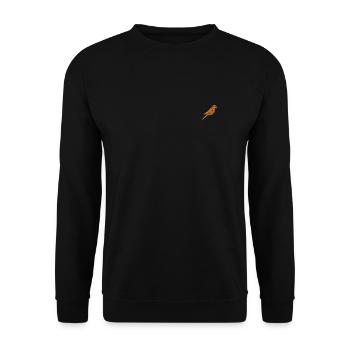 Papagei bestickt - Unisex Pullover - Schwarz - Vorne - Alina (178cm) & Michal (187cm)