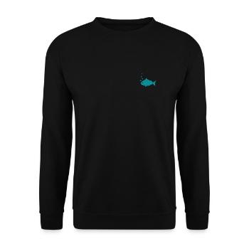 Fish embroidered - Unisex Sweatshirt - black - Front - Alina (178cm) & Michal (187cm)