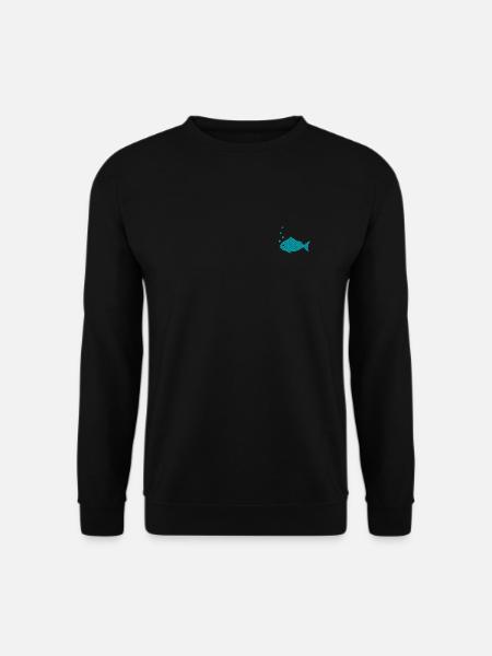 Fish embroidered - Unisex Sweatshirt - black