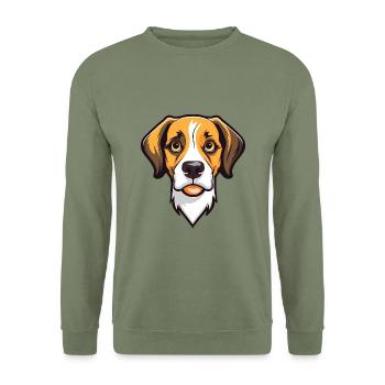 Kromfohrlander Hunderasse Cartoon Kawaii Illustrati - Unisex Pullover - Armeegrün - Vorne - Alina (178cm) & Michal (187cm)