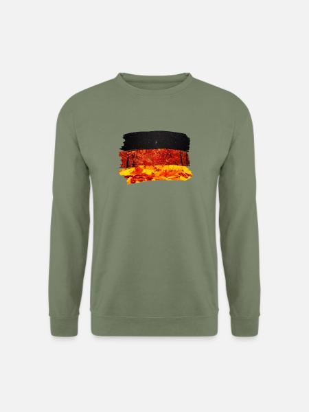 Deutschland Flagge Shirt Herbstshirt - Unisex Pullover - Armeegrün