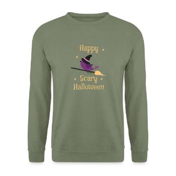 Gruseliges Halloween - Unisex Pullover - Armeegrün - Vorne - Alina (178cm) & Michal (187cm)