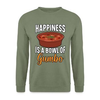 Gumbo-Liebhaber Foodie Louisiana Essen Cajun-Küche - Unisex Pullover - Armeegrün - Vorne - Alina (178cm) & Michal (187cm)