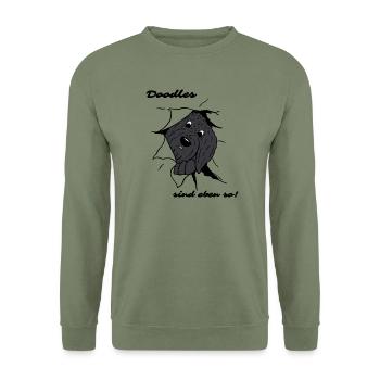 Doodles sind eben so! - Unisex Pullover - Armeegrün - Vorne - Alina (178cm) & Michal (187cm)