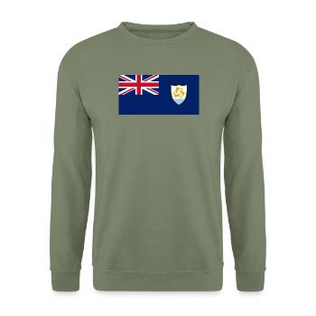 Anguilla - Unisex Pullover - Armeegrün - Vorne - Alina (178cm) & Michal (187cm)