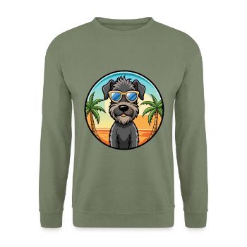 Kerry Blue Terrier Hunderasse Cartoon Sonnenbrille - Unisex Pullover - Armeegrün - Vorne - Alina (178cm) & Michal (187cm)