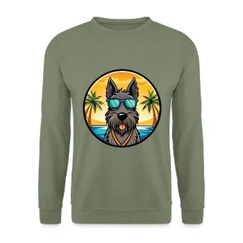 Scottish Terrier Hunderasse Cartoon Sonnenbrille Strand - Unisex Pullover - Armeegrün - Vorne - Alina (178cm) & Michal (187cm)