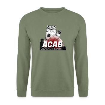 ACAB - All Cats are Bastards - Unisex Pullover - Armeegrün - Vorne - Alina (178cm) & Michal (187cm)