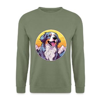 Perro de Presa Mallorquinische Hunderasse Cartoon Kawaii - Unisex Pullover - Armeegrün - Vorne - Alina (178cm) & Michal (187cm)