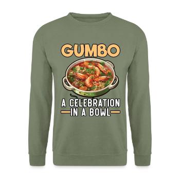 Gumbo-Liebhaber Foodie Louisiana Essen Cajun-Küche - Unisex Pullover - Armeegrün - Vorne - Alina (178cm) & Michal (187cm)