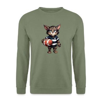 Rugby Katzen - Unisex Pullover - Armeegrün - Vorne - Alina (178cm) & Michal (187cm)