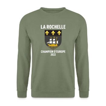 La Rochelle Europameister 2022 T-Shirt Cade... - Unisex Pullover - Armeegrün - Vorne - Alina (178cm) & Michal (187cm)