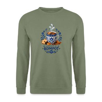 Angetrieben von Kompot Polish Christmas Folk Design - Unisex Pullover - Armeegrün - Vorne - Alina (178cm) & Michal (187cm)