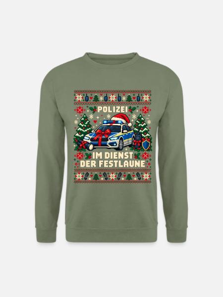 Polizei - Im Dienst der Festlaune - Unisex Pullover - Armeegrün