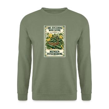 Zucchini – Keine Mengenentscheidung – Vintage - Unisex Pullover - Armeegrün - Vorne - Alina (178cm) & Michal (187cm)