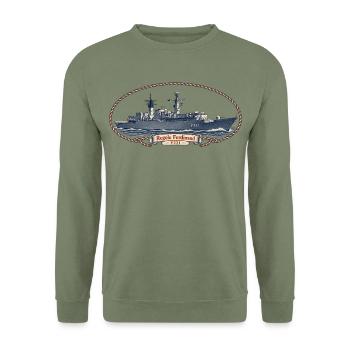 Regele Ferdinand F221 – Maritime Vintage-Edition - Unisex Pullover - Armeegrün - Vorne - Alina (178cm) & Michal (187cm)