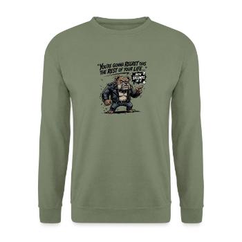 You-re_gonna_regret_this_the_rest_of_your_life_ - Unisex Pullover - Armeegrün - Vorne - Alina (178cm) & Michal (187cm)