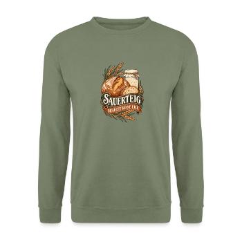 Sauerteig Braucht Keine Eile - Unisex Pullover - Armeegrün - Vorne - Alina (178cm) & Michal (187cm)