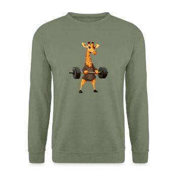 Trainer Giraffe - Unisex Pullover - Armeegrün - Vorne - Alina (178cm) & Michal (187cm)