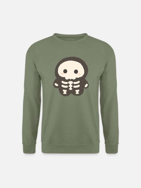 Kawaii-Skelettplüsch-Charme - Unisex Pullover - Armeegrün
