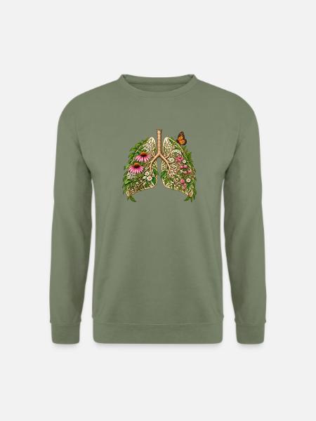 Blütendes Lungenbild - Unisex Pullover - Armeegrün