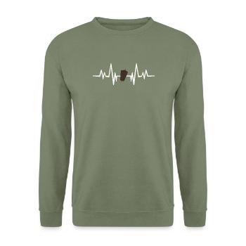 Herzschlag Kebap - Unisex Pullover - Armeegrün - Vorne - Alina (178cm) & Michal (187cm)