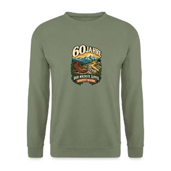 60 Jahre Gipfelsturm - Unisex Pullover - Armeegrün - Vorne - Alina (178cm) & Michal (187cm)