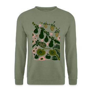 GRÜNES GEMÜSE - Unisex Pullover - Armeegrün - Vorne - Alina (178cm) & Michal (187cm)