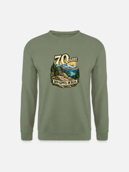 70 Jahre Gipfelblick Abenteuer - Unisex Pullover - Armeegrün