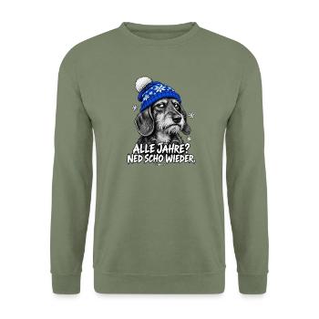 Grantige Weihnacht - Unisex Pullover - Armeegrün - Vorne - Alina (178cm) & Michal (187cm)