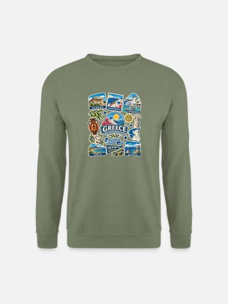 Griechenland Reisesticker - Unisex Pullover - Armeegrün