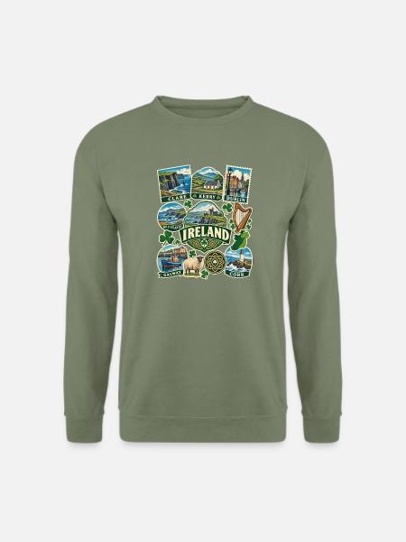 Irland Reisesticker - Unisex Pullover - Armeegrün