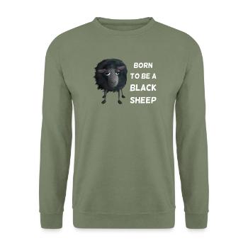 Born to Be a Black Sheep - Schwarzes Schaf - Unisex Pullover - Armeegrün - Vorne - Alina (178cm) & Michal (187cm)