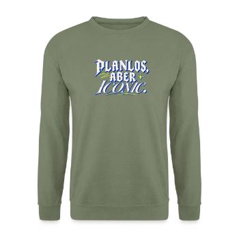 Planlos Aber Iconic - Unisex Pullover - Armeegrün - Vorne - Alina (178cm) & Michal (187cm)