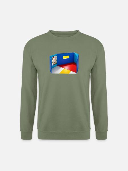 Abstrakter Raum in Primärfarben - Unisex Pullover - Armeegrün