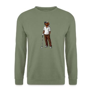 Labrador Retriever Golf - Unisex Pullover - Armeegrün - Vorne - Alina (178cm) & Michal (187cm)