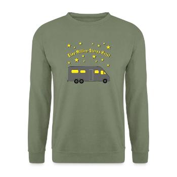 eine million sterne hotel luxuscamper - Unisex Pullover - Armeegrün - Vorne - Alina (178cm) & Michal (187cm)