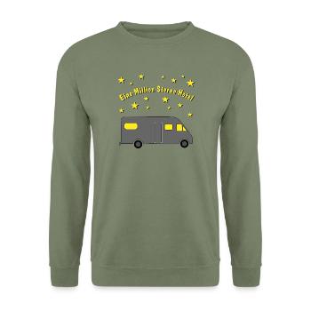 eine million sterne hotel luxus wohnmobil - Unisex Pullover - Armeegrün - Vorne - Alina (178cm) & Michal (187cm)