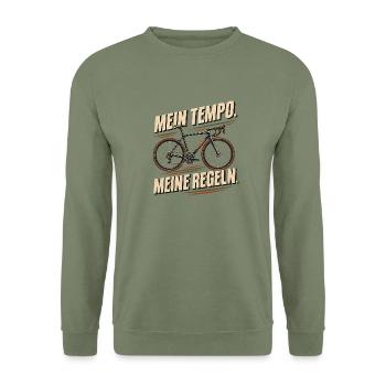 Mein Tempo, Meine Regeln Fahrrad - Unisex Pullover - Armeegrün - Vorne - Alina (178cm) & Michal (187cm)