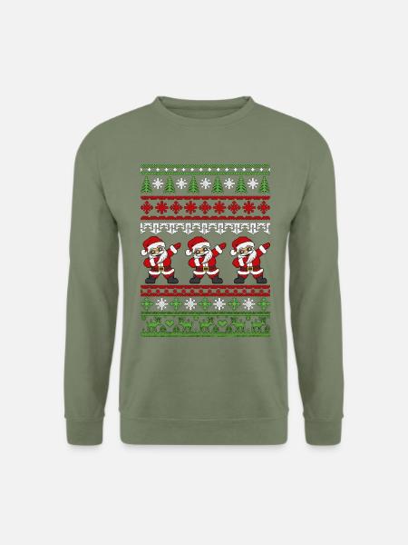 Dabbender Weihnachtsmann – Ugly Christmas Strickmu - Unisex Pullover - Armeegrün