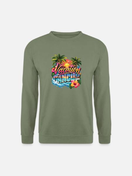 Cancun-Urlaubsuntergang - Unisex Pullover - Armeegrün