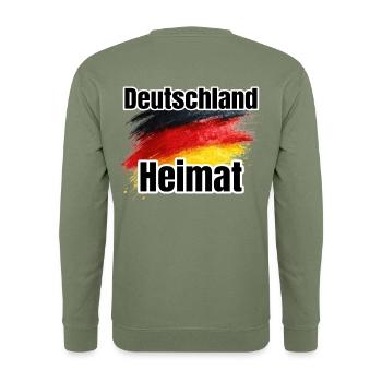 Deutschland Heimat Flaggenkunst - Unisex Pullover - Armeegrün - Hinten - Michal (187cm)