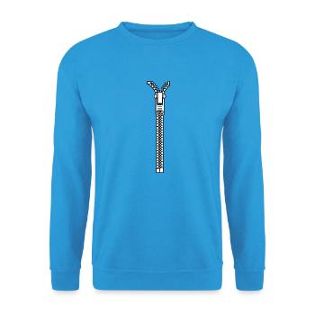 Fermeture éclair - Sweat-shirt Unisexe - bleu mer - Devant - Alina (178cm) & Michal (187cm)