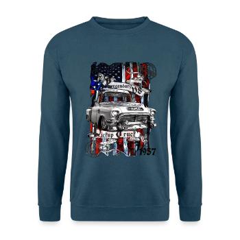 Americana Pickup im Retro Tattoo - Unisex Pullover -  - Vorne - Alina (178cm) & Michal (187cm)