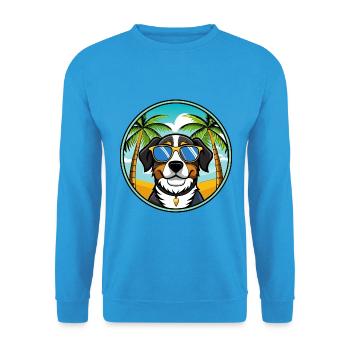 Lunettes de soleil Entlebucher Mountain Dog Breed Cartoon - Sweat-shirt Unisexe - bleu mer - Devant - Alina (178cm) & Michal (187cm)