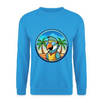 Perroquet Drôle Dessin Animé Plage Été Lunettes De Soleil Cool - Sweat-shirt Unisexe - bleu mer - Devant - Alina (178cm) & Michal (187cm)