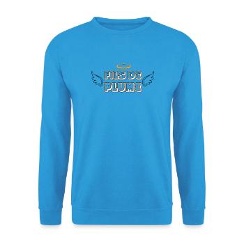 Fils de Plume  - Sweat-shirt Unisexe - bleu mer - Devant - Alina (178cm) & Michal (187cm)