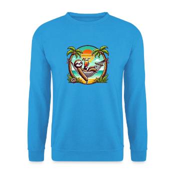 Sloth in the hammock - Unisex Sweatshirt - sea blue - Front - Alina (178cm) & Michal (187cm)
